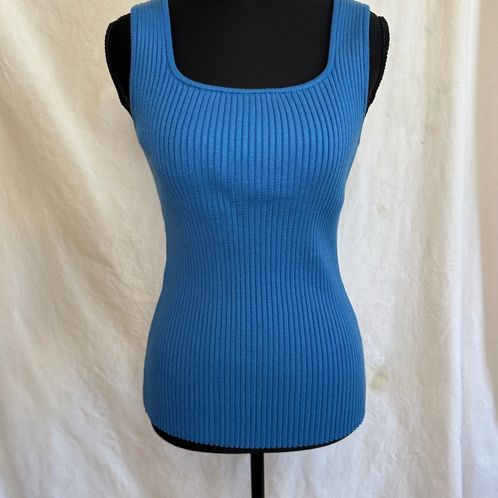 Blue Ribbed Knit Tank Top size XL